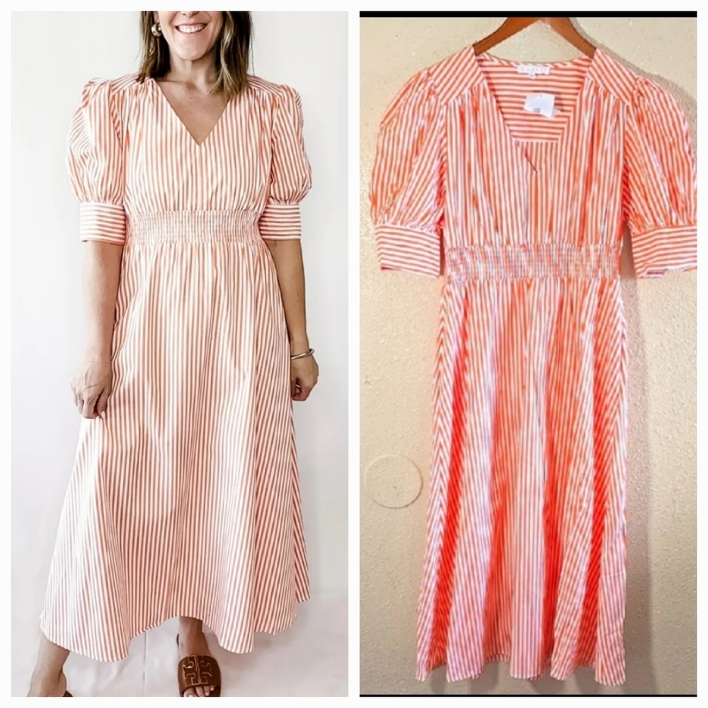 Karlie Orange and White Striped Dress